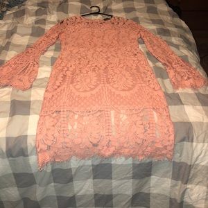 Lulus pink lace dress